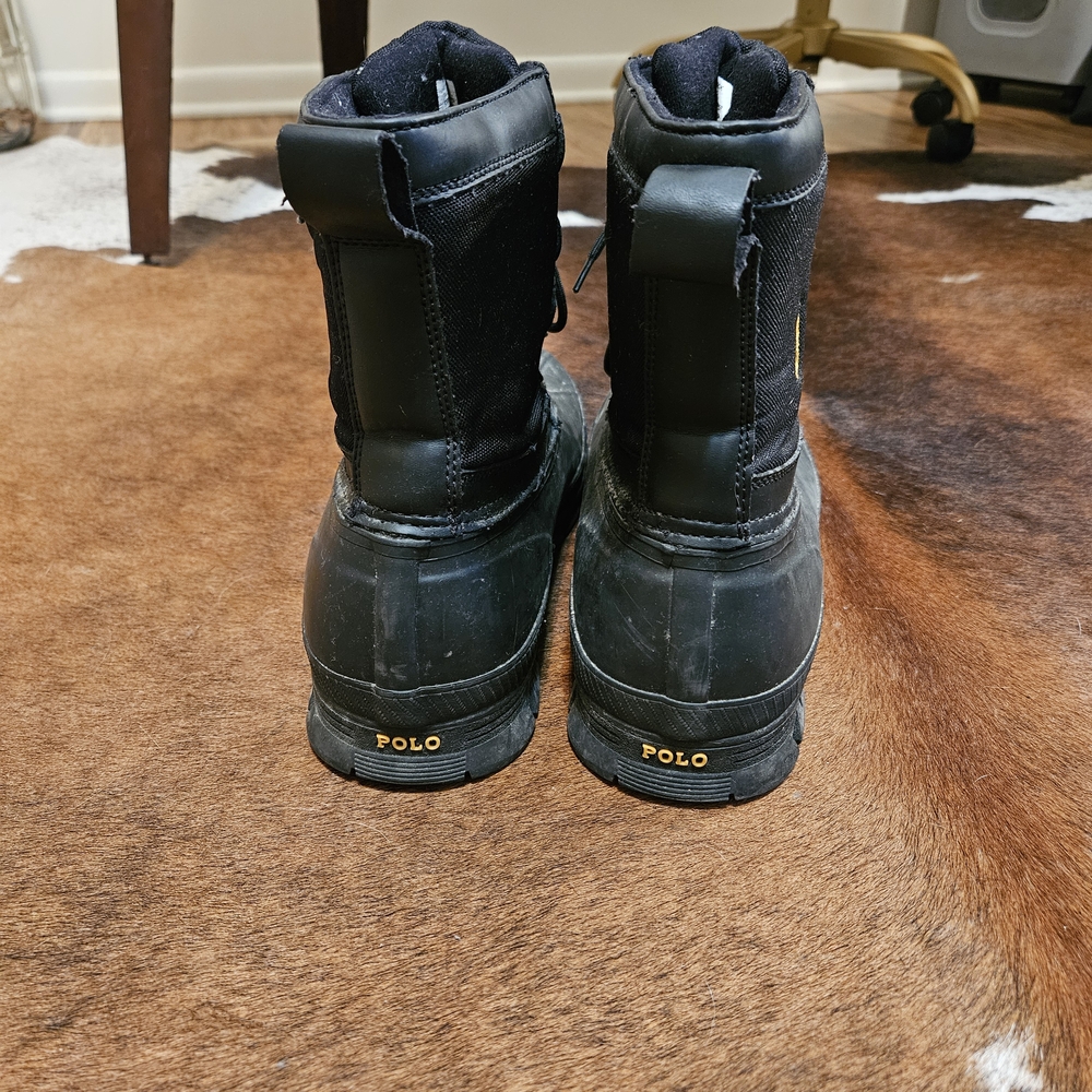 Ralph Lauren POLO Big Pony Logo Crestwick Rubber Boots Snow Rain Insulated 13D - Picture 3 of 7